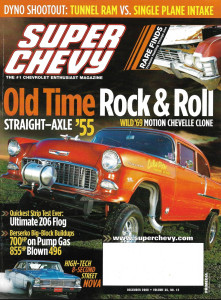 SUPER CHEVY 2006 DEC - '55 STRAIGHT AXLE, '69 MOTION CHEVELL CLONE, Z06 FLOG